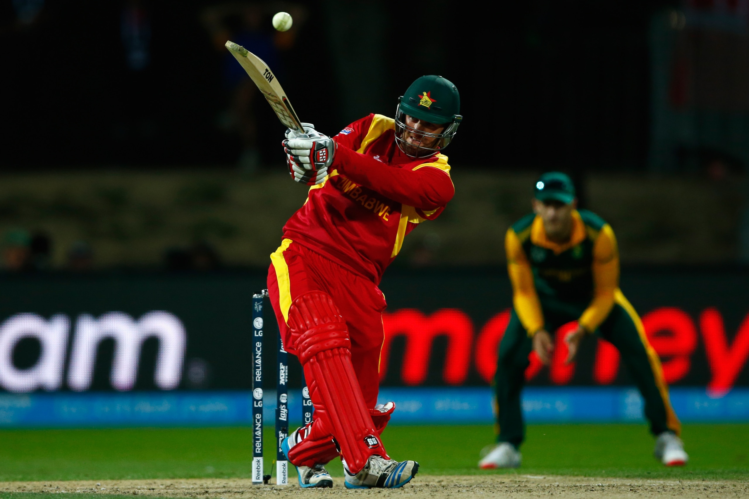 HAMILTON, NEW ZEALAND - FEBRUARY 15: Craig Ervine of Zimbabwe bats during the 2015 ICC Cricket World Cup match between South Africa and Zimbabwe at Seddon Park on February 15, 2015 in Hamilton, New Zealand.  (Photo by Phil Walter/Getty Images)