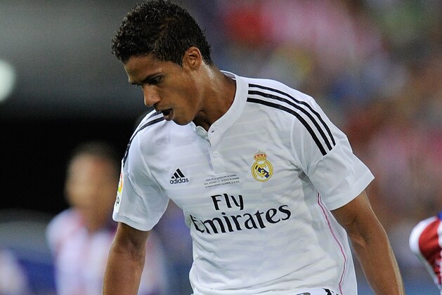 MADRID, SPAIN - AUGUST 22:  Raphael Varane of Real Madrid in action during the Supercopa, second leg match between Club Atletico de Madrid and Real Madrid at Vicente Caldron stadium on August 22, 2014 in Madrid, Spain.  (Photo by Denis Doyle/Getty Images)