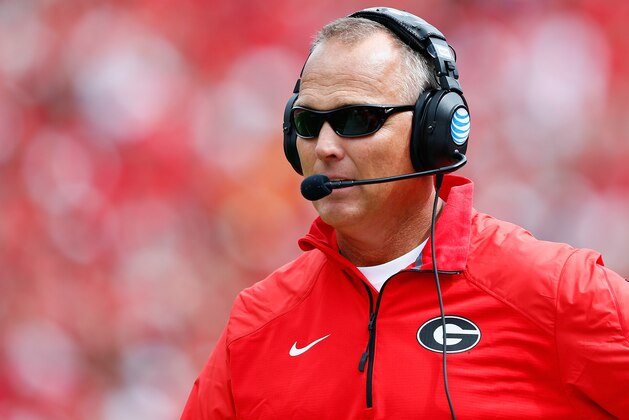 ATHENS, GA - SEPTEMBER 27:  Head coach Mark Richt of the Georgia Bulldogs looks on during the game against the Tennessee Volunteers at Sanford Stadium on September 27, 2014 in Athens, Georgia.  (Photo by Kevin C. Cox/Getty Images)