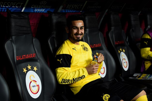 ISTANBUL, TURKEY - OCTOBER 22:  Substitute Ilkay Gundogan of Borussia Dortmund looks on from the bench during UEFA Champions League Group D match between Galatasaray and Borussia Dortmund at Turk Telekom Arena on October 22, 2014 in Istanbul, Turkey.  (Photo by Lars Baron/Getty Images)