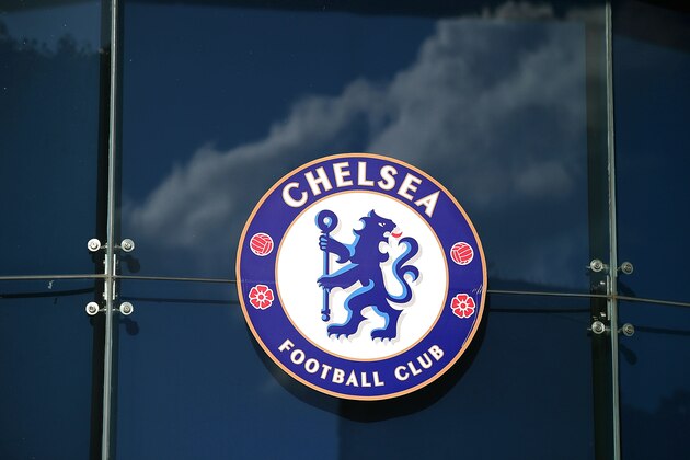 LONDON, ENGLAND - NOVEMBER 1: General view of a Chelsea Football Club logo during the Barclays Premier League match between Chelsea and Queens Park Rangers at Stamford Bridge on November 1, 2014 in London, England. (Photo by Clive Rose/Getty Images)