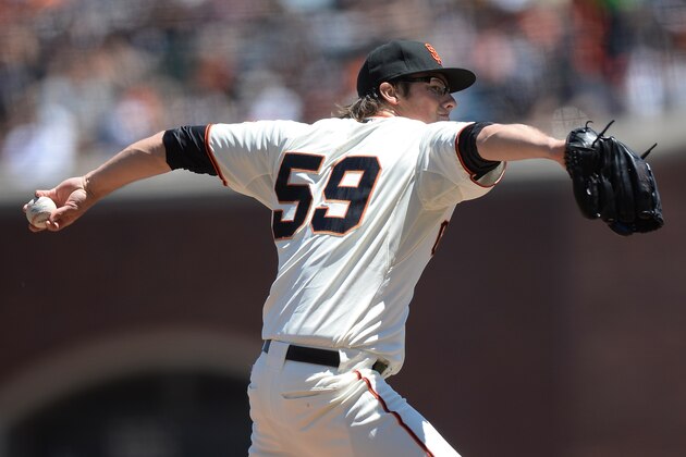SAN FRANCISCO, CA - JULY 10:  Mike Kickham #59 of the San Francisco Giants pitches against the New York Mets at AT&T Park on July 10, 2013 in San Francisco, California.  (Photo by Thearon W. Henderson/Getty Images)