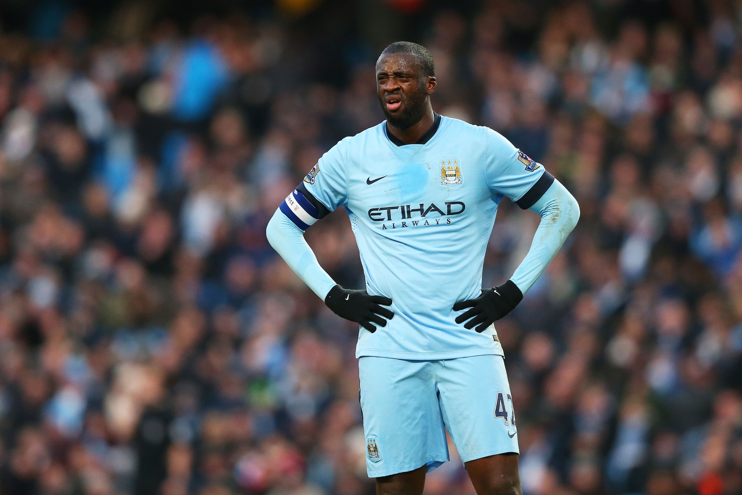 MANCHESTER, ENGLAND - JANUARY 04: A dejected Yaya Toure of Manchester City reacts during the FA Cup Third Round match between Manchester City and Sheffield Wednesday at Etihad Stadium on January 4, 2015 in Manchester, England. (Photo by Alex Livesey/Getty Images) MANCHESTER, ENGLAND - JANUARY 04: A dejected Yaya Toure of Manchester City reacts during the FA Cup Third Round match between Manchester City and Sheffield Wednesday at Etihad Stadium on January 4, 2015 in Manchester, England. (Photo by Alex Livesey/Getty Images)