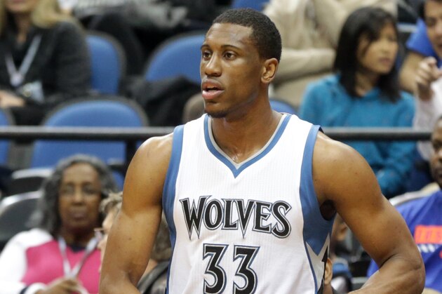 Minnesota Timberwolves’ Thaddeus Young plays against the Boston Celtics in the second half of an NBA basketball game, Wednesday, Jan. 28, 2015, in Minneapolis. The Timberwolves won 110-98. (AP Photo/Jim Mone)