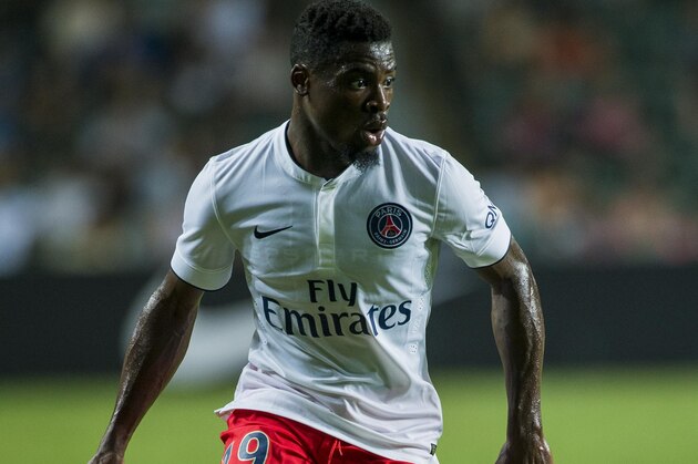 HONG KONG - JULY 29:  Serge Aurier of Paris Saint-Germain in action during the friendly match between Kitchee and Paris Saint-Germain at Hong Kong Stadium on July 29, 2014 in Hong Kong, Hong Kong.  (Photo by Victor Fraile/Getty Images)