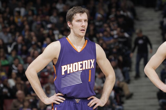 SACRAMENTO, CA - DECEMBER 26: Goran Dragic #1 of the Phoenix Suns looks on during the game against the Sacramento Kings on December 26, 2014 at Sleep Train Arena in Sacramento, California. NOTE TO USER: User expressly acknowledges and agrees that, by downloading and or using this photograph, User is consenting to the terms and conditions of the Getty Images Agreement. Mandatory Copyright Notice: Copyright 2014 NBAE (Photo by Rocky Widner/NBAE via Getty Images)