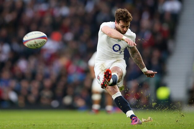 LONDON, ENGLAND - FEBRUARY 14:  Danny Cipriani of England kicks at goal  during the RBS Six Nations match between England and Italy at Twickenham Stadium on February 14, 2015 in London, England.  (Photo by Paul Gilham/Getty Images)