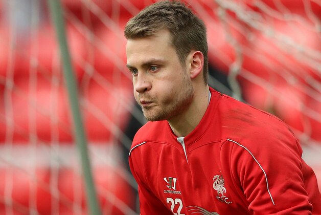 Liverpool's goalkeeper Simon Mignolet ahead of their English Premier League soccer match against Sunderland at the Stadium of Light, Sunderland, England, Saturday, Jan. 10, 2015. (AP Photo/Scott Heppell)
