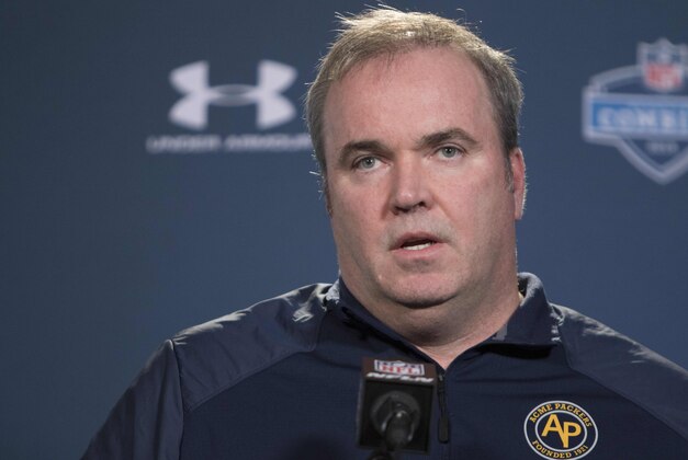 Feb 19, 2015;  Indianapolis, IN, USA; Green Bay Packers head coach Mike McCarthy speaks to the media at the 2015 NFL Combine at Lucas Oil Stadium. Mandatory Credit: Trevor Ruszkowski-USA TODAY Sports