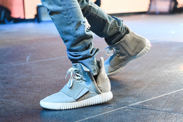 Big Sean performs wearing a pair of Adidas Yeezy 750 Boost at HOT 97's