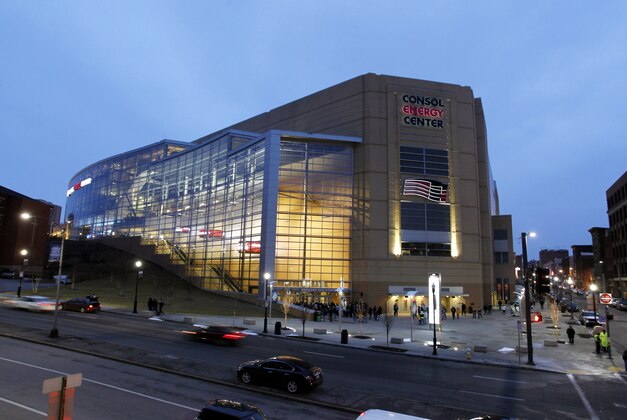 Jan 20, 2014; Pittsburgh, PA, USA; General exterior view before the Pittsburgh Penguins host the Florida Panthers at the CONSOL Energy Center. Mandatory Credit: Charles LeClaire-USA TODAY Sports