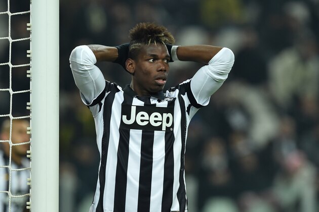 TURIN, ITALY - FEBRUARY 20:  Paul Pogba of Juventus FC reacts during the Serie A match between Juventus FC and Atalanta BC at Juventus Arena on February 20, 2015 in Turin, Italy.  (Photo by Valerio Pennicino/Getty Images)