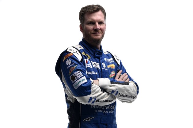 DAYTONA BEACH, FL - FEBRUARY 12:  Dale Earnhardt Jr., driver of the #88 Nationwide Chevrolet, poses for a portrait during the 2015 NASCAR Media Day at Daytona International Speedway on February 12, 2015 in Daytona Beach, Florida.  (Photo by Jared C. Tilton/Getty Images)