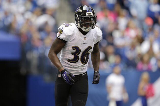 Baltimore Ravens strong safety Matt Elam during the first half of an NFL football game against the Indianapolis Colts in Indianapolis, Sunday, Oct. 5, 2014. (AP Photo/Jeff Roberson)