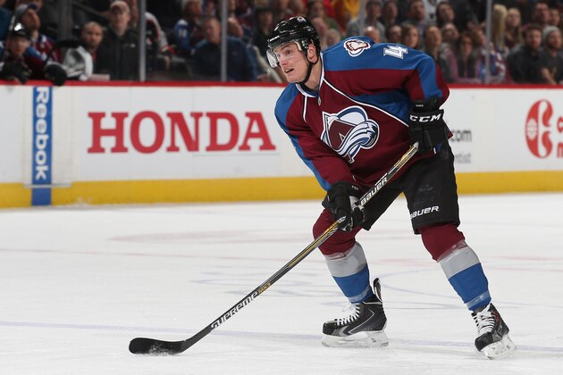 DENVER, CO - FEBRUARY 18: Tyson Barrie #4 of the Colorado Avalanche skates against the Los Angeles Kings at the Pepsi Center on February 18, 2015 in Denver, Colorado.  (Photo by Michael Martin/NHLI via Getty Images)