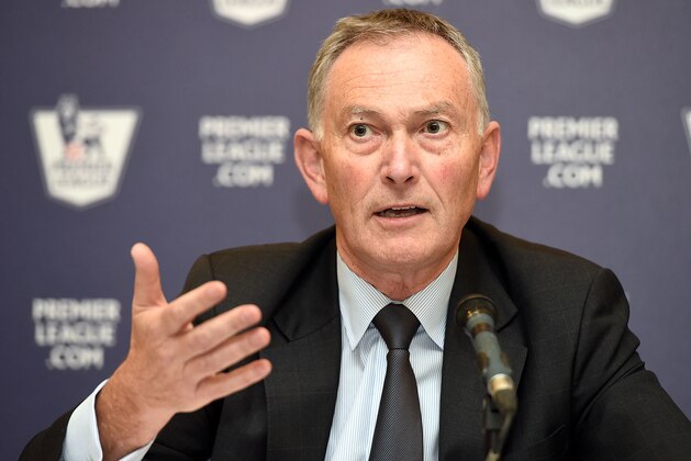 LONDON, ENGLAND - FEBRUARY 10:  Chief Executive of Premier League Richard Scudamore speaks to the media during the announcement of the Premier League's UK live broadcasting rights auction on February 10, 2015 in London, England. It was announced that Sky and BT Sport will pay the Premier League £5.136 billion to share the live TV rights for three seasons starting from 2016-17. (Photo by Tom Dulat/Getty Images for Premier League)
