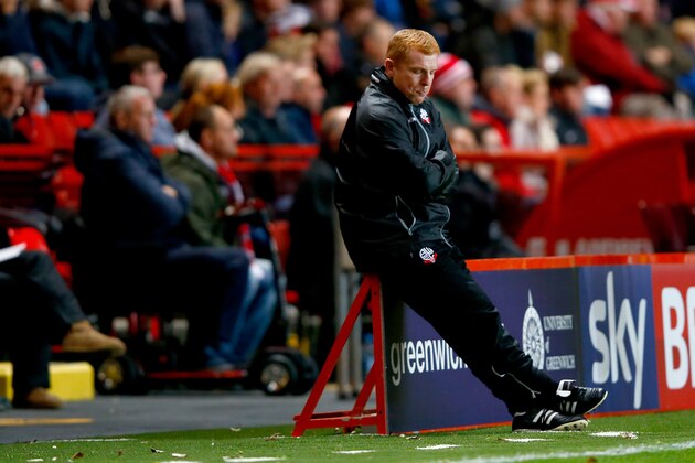 LONDON, ENGLAND - OCTOBER 21:  Neil Lennon of Bolton Wanderers reacts during the Sky Bet Championship match between Charlton Athletic and Bolton Wanderers at The Valley on October 21, 2014 in London, England.  (Photo by Clive Rose/Getty Images)