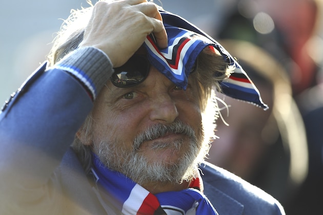 PARMA, ITALY - JANUARY 18:  UC Sampdoria President Massimo Ferrero looks on before the Serie A match between Parma FC and UC Sampdoria at Stadio Ennio Tardini on January 18, 2015 in Parma, Italy.  (Photo by Marco Luzzani/Getty Images)