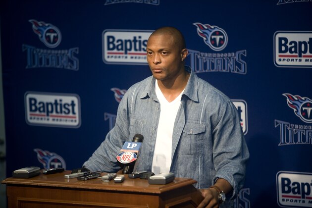 NASHVILLE, TN - JULY 6: Former Tennessee Titan Eddie George attends a press conference in reaction to the death of former Titan star quarterback Steve McNair July 6, 2009 in Nashville, Tennessee.  McNair was found shot to death in a Nashville condominium on July 4th, his girlfreinds' body was also found at the scene.  (Photo by Rusty Russell/Getty Images)
