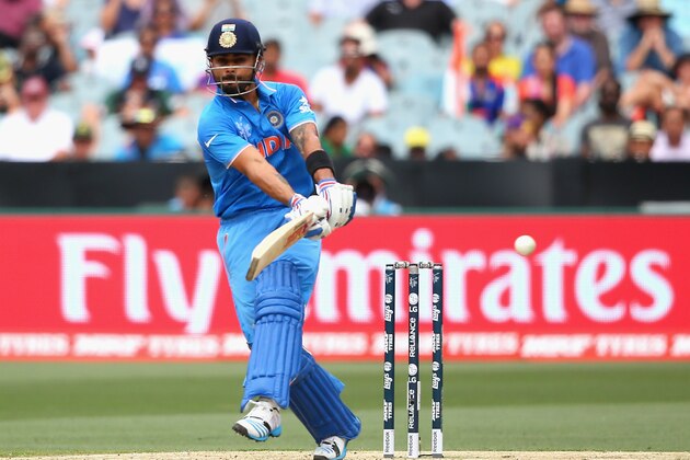 MELBOURNE, AUSTRALIA - FEBRUARY 22:  Virat Kohli of India bats during the 2015 ICC Cricket World Cup match between South Africa and India at Melbourne Cricket Ground on February 22, 2015 in Melbourne, Australia.  (Photo by Quinn Rooney/Getty Images)