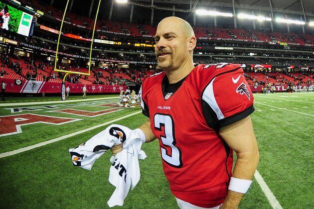 ATLANTA, GA - NOVEMBER 30: Matt Bryant #3 of the Atlanta Falcons walks of the field after beating the Arizona Cardinals at the Georgia Dome on November 30, 2014 in Atlanta, Georgia. The Falcons won 29-18.  (Photo by Scott Cunningham/Getty Images)