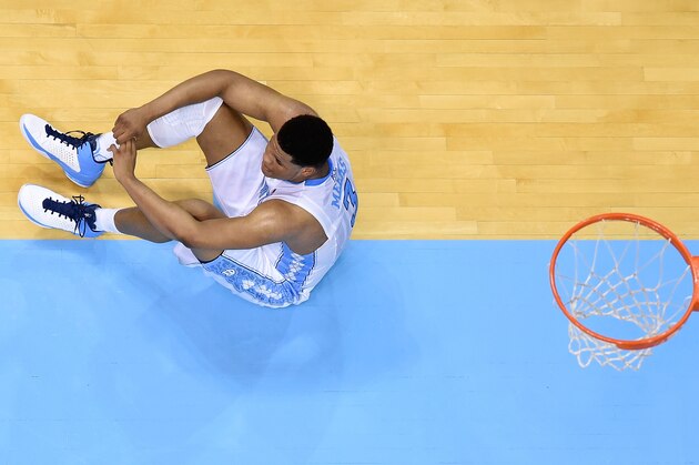 CHAPEL HILL, NC - FEBRUARY 24:  Kennedy Meeks #3 of the North Carolina Tar Heels reacts during the closing seconds of a loss to the North Carolina State Wolfpack at the Dean Smith Center on February 24, 2015 in Chapel Hill, North Carolina. North Carolina State won 58-46.  (Photo by Grant Halverson/Getty Images)