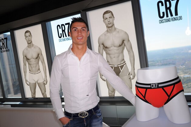MADRID, SPAIN - OCTOBER 31:  Cristiano Ronaldo officially launches his CR7 by Cristiano Ronaldo underwear line with a private event in Madrid on October 31, 2013 in Madrid, Spain.  (Photo by Denis Doyle/Getty Images for CR7)