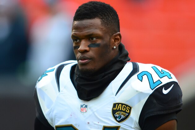 Dec 1, 2013; Cleveland, OH, USA; Jacksonville Jaguars cornerback Will Blackmon (24) against the Cleveland Browns at FirstEnergy Stadium. Mandatory Credit: Andrew Weber-USA TODAY Sports
