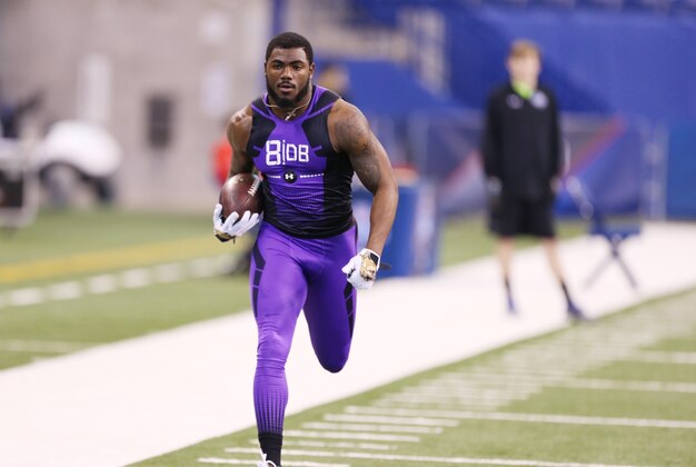 Feb 23, 2015; Indianapolis, IN, USA; Alabama Crimson Tide defensive back Landon Collins runs in a workout drill during the 2015 NFL Combine at Lucas Oil Stadium. Mandatory Credit: Brian Spurlock-USA TODAY Sports