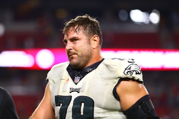 Oct 26, 2014; Glendale, AZ, USA; Philadelphia Eagles guard Todd Herremans (79) against the Arizona Cardinals at University of Phoenix Stadium. The Cardinals defeated the Eagles 24-20. Mandatory Credit: Mark J. Rebilas-USA TODAY Sports