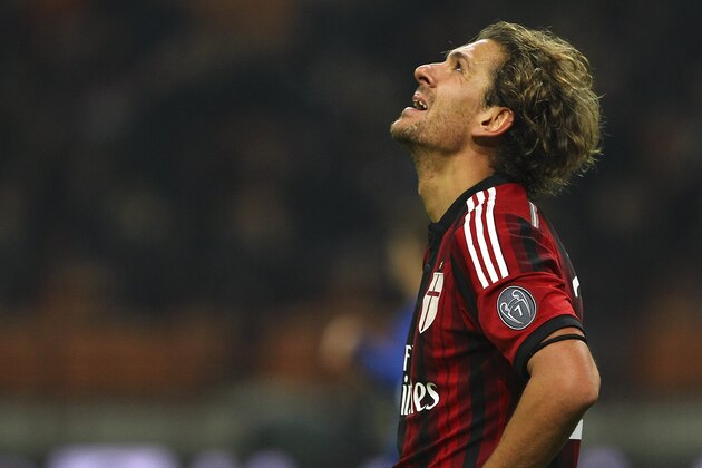 MILAN, ITALY - JANUARY 13:  Alessio Cerci of AC Milan looks on during the TIM Cup match between AC Milan and US Sassuolo Calcio at Stadio Giuseppe Meazza on January 13, 2015 in Milan, Italy.  (Photo by Marco Luzzani/Getty Images)