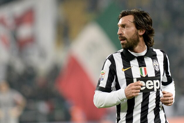 Juventus' Andrea Pirlo during a Serie A soccer match between Juventus and Atalanta at the Juventus stadium, in Turin, Italy, Friday, Feb. 20, 2015. (AP Photo/ Massimo Pinca)
