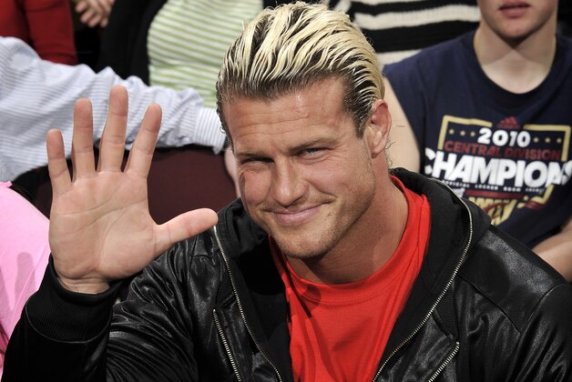 CLEVELAND, OH - MARCH 13:  Dolph Ziggler, professional wrestler for the WWE, takes in the game between the Cleveland Cavaliers and the Toronto Raptors at The Quicken Loans Arena on March 13, 2012 in Cleveland, Ohio. NOTE TO USER: User expressly acknowledges and agrees that, by downloading and/or using this Photograph, user is consenting to the terms and conditions of the Getty Images License Agreement. Mandatory Copyright Notice: Copyright 2012 NBAE (Photo by David Liam Kyle/NBAE via Getty Images)