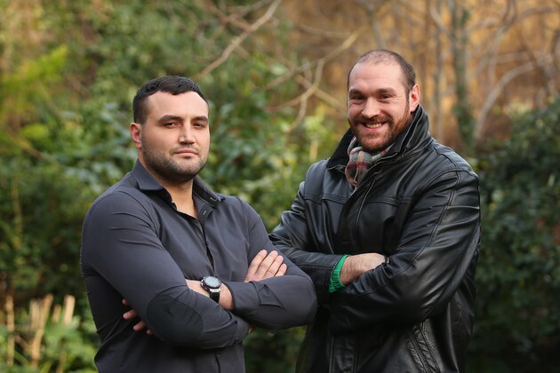 LONDON, ENGLAND - JANUARY 20:  Christian Hammer (l) poses with Tyson Fury during a Tyson Fury - Christian Hammer head-to-head press conference at Fredericks Resturant on January 20, 2015 in London, England.  (Photo by Bryn Lennon/Getty Images)
