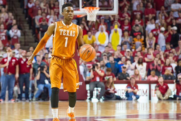 Feb 17, 2015; Norman, OK, USA; Texas Longhorns guard Isaiah Taylor (1) during the second half against the Oklahoma Sooners at Lloyd Noble Center. Mandatory Credit: Rob Ferguson-USA TODAY Sports