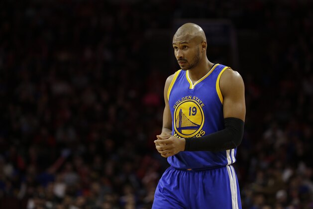 Golden State Warriors' Leandro Barbosa in action during an NBA basketball game against the Philadelphia 76ers, Monday, Feb. 9, 2015, in Philadelphia. (AP Photo/Matt Slocum)