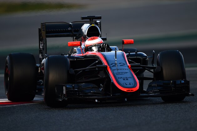 MONTMELO, SPAIN - FEBRUARY 27:  Jenson Button of Great Britain and McLaren Honda drives during day two of the final Formula One Winter Testing at Circuit de Catalunya on February 27, 2015 in Montmelo, Spain.  (Photo by Michael Regan/Getty Images)
