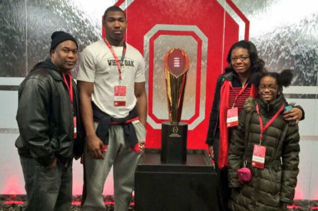 Hall visited campus with family members in late January.