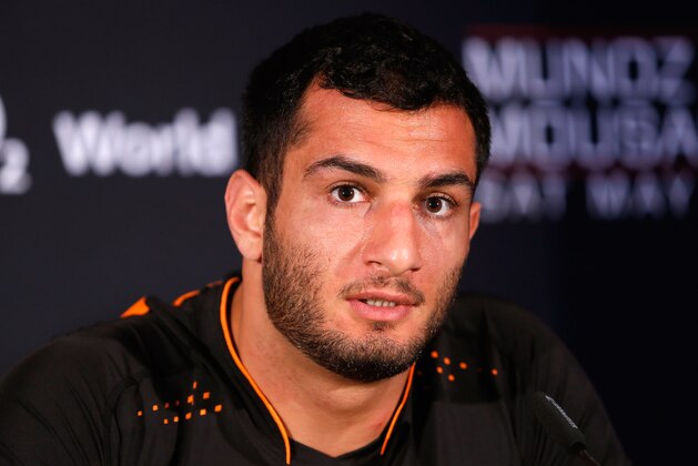 BERLIN, GERMANY - APRIL 03:  Gegard Mousasi 'The Dreamcatcher' attend the press conference ahead of the UFC Fight Night Berlin at O2 world on March 22, 2014 in Berlin, Germany.  (Photo by Boris Streubel/Getty Images)