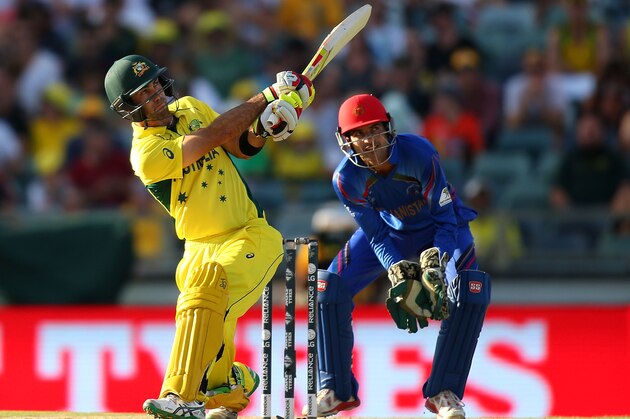 PERTH, AUSTRALIA - MARCH 04:  Glenn Maxwell of Australia bats during the 2015 ICC Cricket World Cup match between Australia and Afghanistan at WACA on March 4, 2015 in Perth, Australia.  (Photo by Paul Kane/Getty Images)