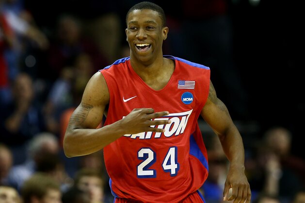 MEMPHIS, TN - MARCH 27:  Jordan Sibert #24 of the Dayton Flyers reacts against the Stanford Cardinal during a regional semifinal of the 2014 NCAA Men's Basketball Tournament at the FedExForum on March 27, 2014 in Memphis, Tennessee.  (Photo by Streeter Lecka/Getty Images)