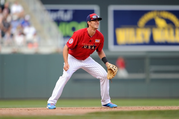 MINNEAPOLIS, MN - JULY 13:  Kris Bryant of the U.S. Team plays against the World Team in the SiriusXM All-Star Futures Game at Target Field on July 13, 2014 in Minneapolis, Minnesota.  (Photo by Hannah Foslien/Getty Images)