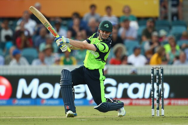 CANBERRA, AUSTRALIA - MARCH 03:  William Porterfield of Ireland bats during the 2015 ICC Cricket World Cup match between South Africa and Ireland at Manuka Oval on March 3, 2015 in Canberra, Australia.  (Photo by Mark Kolbe/Getty Images)