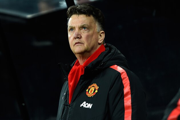 NEWCASTLE UPON TYNE, ENGLAND - MARCH 04:  Manchester United manager Louis Van Gaal looks on before the Barclays Premier League match between Newcastle United and Manchester United at St James' Park on March 4, 2015 in Newcastle upon Tyne, England.  (Photo by Stu Forster/Getty Images)