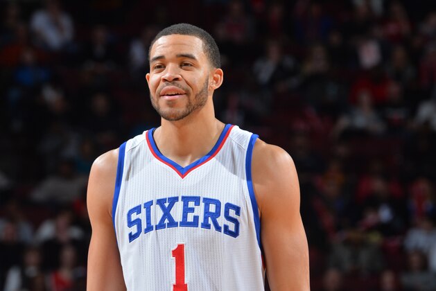 PHILADELPHIA,PA - FEBRUARY 27: JaVale McGee #1 of the Philadelphia 76ers looks on against the Washington Wizards at Wells Fargo Center on February 27, 2015 in Philadelphia, Pennsylvania NOTE TO USER: User expressly acknowledges and agrees that, by downloading and/or using this Photograph, user is consenting to the terms and conditions of the Getty Images License Agreement. Mandatory Copyright Notice: Copyright 2015 NBAE (Photo by Jesse D. Garrabrant/NBAE via Getty Images)