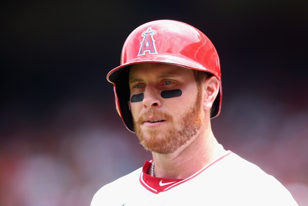ANAHEIM, CA - JULY 27:  Josh Hamilton #32 of the Los Angeles Angels of Anaheim looks on against the Detroit Tigers at Angel Stadium of Anaheim on July 27, 2014 in Anaheim, California.  (Photo by Jeff Gross/Getty Images)