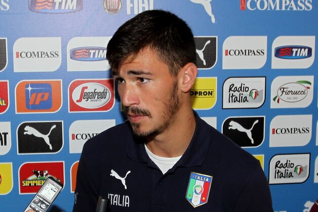 ROME, ITALY - OCTOBER 07:  Alessio Romagnoli attends a press conference before an Italy U21 training session on October 7, 2014 in Rome, Italy.  (Photo by Paolo Bruno/Getty Images)