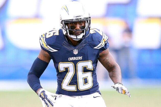 San Diego Chargers cornerback Brandon Flowers #26 in action against the St. Louis Rams during an NFL game at Qualcomm Stadium in San Diego on Sunday Nov. 23, 2014. (AP Photo/Michael Zito)