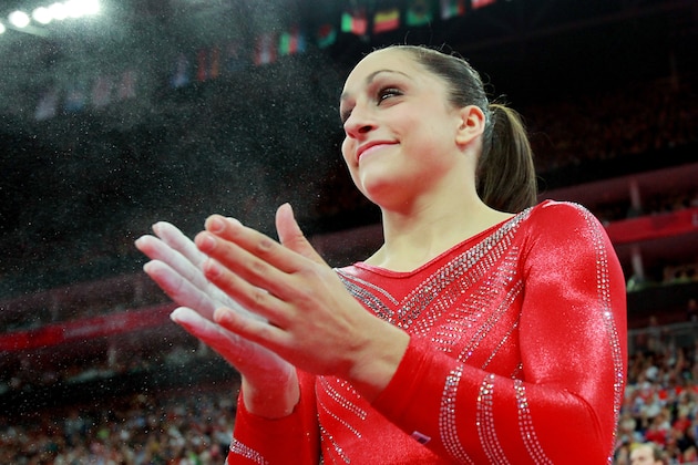 LONDON, ENGLAND - JULY 31:  Jordyn Wieber of the United States of America claps after competing on the floor exercsise in the Artistic Gymnastics Women's Team final on Day 4 of the London 2012 Olympic Games at North Greenwich Arena on July 31, 2012 in London, England.  (Photo by Ronald Martinez/Getty Images)