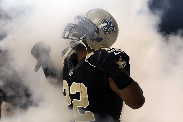 NEW ORLEANS, LA - NOVEMBER 24:  Mark Ingram #22 of the New Orleans Saints takes the field prior to a game against the Baltimore Ravens at the Mercedes-Benz Superdome on November 24, 2014 in New Orleans, Louisiana.  (Photo by Chris Graythen/Getty Images)